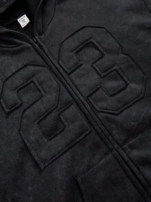 SHEIN Tween-Jungen Sweatshirt im Loose Fit mit bestickter Nummer, lässig und bequem für den Alltag