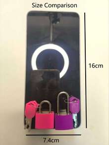 3/10 - Set Compact Colorful Plastic Padlocks With Keys.Padlock Small Padlock With Key For Luggage Lock, Fashion - Forward Multicolored Square - Shaped Design,Backpack, Gym Locker Lock, Suitcase Lock, Classroom Matching Game - Multicolor - View 9