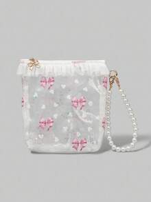 ROMWE Kawaii Bolsas de maquillaje - Blanco - Ver 1