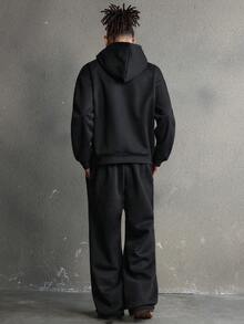 AXEPEAK Men's American Street Gothic Style Hoodie And Sweatpants Set, Fall Winter Clothes