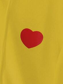 GlowEve Women's Heart Print Hooded Long Sleeve Sweatshirt - Yellow - View 3