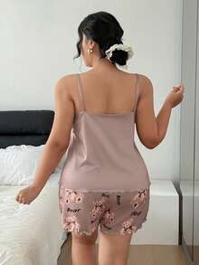 Napfluff CURVE Napfluff CURVE Conjunto de pijama de talla grande con estampado de oso lindo, camiseta y pantalones cortos - Multicolor - Ver 3