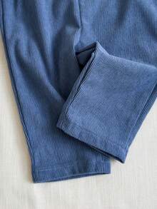 SHEIN Baby Boy Adjustable Suspender Blue Jumpsuit, Suitable For Outings, Casual Wear, And Party Occasions, Autumn/Winter