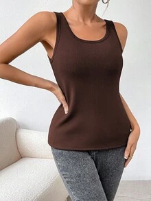 Xyvia Chaleco de unicolor casual con forro térmico, otoño/invierno