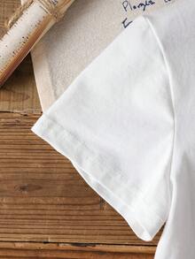 SHEIN | PAW Patrol Jeune garçon T-shirt d''été mignon avec imprimé lettres et chien