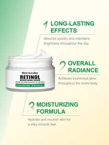 SlowSunday Retinol Brightening Cream, With Retinol, Niacinamide, And Vitamin E, Body Whitening Cream, Even Skin Tone, Skincare, Moisturizes And Brightens, Y2K, For New Year, Suitable For Winter, Cozy Winter Styles, For Valentine's Day, Valentines Gift, Valentines Day Gift, Ideal For Party - Clear - View 6