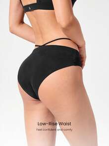 GLOWMODE 2 件装超轻性感隐形弹力透气低腰系带比基尼剪裁内衣瑜伽工作室普拉提健身房锻炼日常休闲