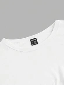 SHEIN EZwear Bộ 4 áo thun nữ tay ngắn cổ tròn raglan màu trắng, thoải mái, phù hợp cho mùa hè - trắng - Xem 5