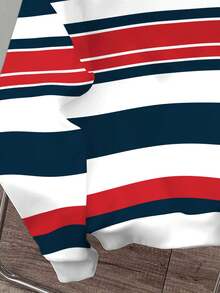 Manfinity Hypemode Men's Multicolor Striped Knitted Fabric Pullover Sweatshirt With Round Neck And Drop Shoulder Long Sleeves Regular Length - Multicolor - View 4