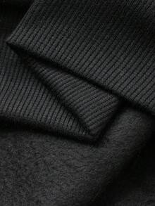 DAZY 女士休闲连帽长袖运动衫，秋冬 - 黑色 - 查看 10