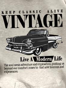 SHEIN 女士秋冬标语及汽车图案印花保暖休闲卫衣，圣诞节 - 淺灰色 - 查看 6