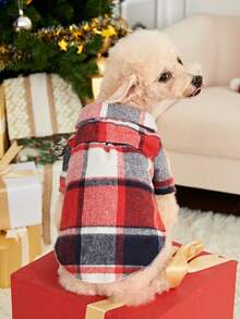 PETSIN 1pc Christmas Checkered Mixed Color Pet Shirt