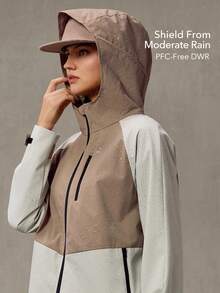 OutZeal 女士冲锋衣 徒步露营 防水防风 带帽户外夹克 春秋季 - 彩色 - 查看 2