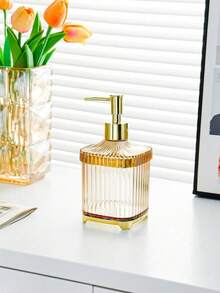 1 Stück eleganter Seifenspender, Pumpflasche für Toner auf der Arbeitsplatte, süßer Badezimmer Toner Behälter, nachfüllbare Shampoo- und Duschgelflaschen, Badezimmer Accessoires, Heimdekoration, Heimeinrichtung, Badezimmerdekoration, Herbstdekoration, Rückkehr zur Schule.