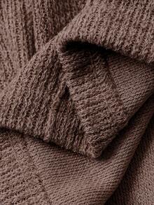 FRIFUL Women's Solid Khaki Round Neck Long Sleeve Loose Casual Versatile T-Shirt, Autumn