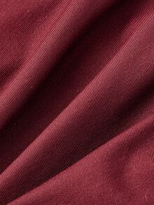 SHEIN MOD 女式休闲露背系带金属扣合身不对称下摆背心 - 酒紅色 - 查看 4