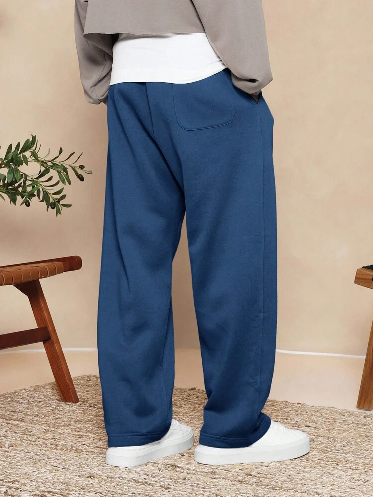 신축성 허리밴드가 달린 드롭 크로치 와이드 레그 조거 팬츠