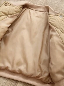 SHEIN 2pcs Toddler Infant Baby Boys Casual Stand Collar Long Sleeve Quilted Bomber Jacket And Pants Set, Letter Decor, Autumn/Winter, Baby Baseball Uniform, Baby Clothing, Infant Outfit, 6M-3T Fall