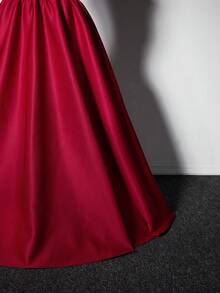 Viva Relle Đầm thời trang thanh lịch cao cấp dáng ôm dáng dây mảnh cỡ lớn - Màu Đỏ Sâu - Xem 5