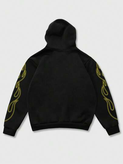 Street Life Sweat-shirt décontracté streetwear pour hommes avec imprimé tête de flamme