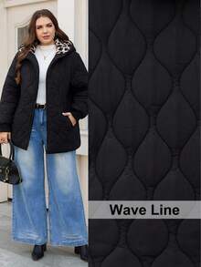 SHEIN LUNE Áo khoác mùa đông thời trang cỡ lớn bằng cotton có mũ trùm đầu dành cho nữ mặc vào mùa thu đông, Áo khoác dài thường ngày có mũ trùm đầu có khóa kéo, Mùa đông, Áo khoác chần bông lót họa tiết da báo tương phản, Áo khoác mùa đông chống lạnh và ấm áp, Mùa thu nữ, Áo khoác mùa đông nữ kiểu cũ, Áo khoác giữ nhiệt mùa đông cho nữ ngày lễ tạ ơn mùa thu đông ấm áp có cổ lông và mũ trùm đầu - màu đen - Xem 11