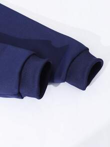 Sparklyn Tween Girls Bow Print Asymmetric Off-Shoulder Asymmetrical Hem Casual Sweatshirt - Blue - View 4