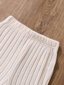 SHEIN 女大童素色連帽T恤&喇叭褲