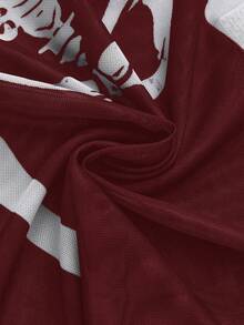 ROMWE Gothic Skeleton Flocked Sexy Sheer Mini Dress For Women