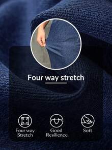 Flexra Celana Jeans Kasual Longgar Kaki Lebar dengan Tali Serut Pinggang untuk Wanita Ukuran Plus - Biru - View 7