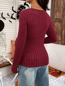 SHEIN Maternity Casual Solid Color Long Sleeve T-Shirt, Autumn Maternity Tops Women Long Sleeve Top Pregnancy Clothes Maternity Shirts For Women Maternity Clothes Fall Winter