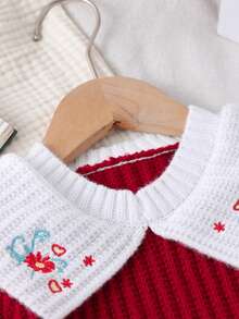 SHEIN New Fashionable Versatile Vintage Embroidered Lapel Knit Dress For Toddler Girls Red Baby Girl Dress Collared Baby Girl Dress Baby Girl Christmas Outfit Baby Winter Dress Baby Girl Dress Baby Clothes Fall Sweater Knit Baby Girl Clothes Baby Girl Winter Sweaters Baby Knitted Sweater Collared Baby Girl Dress Baby Girl Long Sleeve Dress Warm Baby Girl Dress Baby Winter Dress Toddler Girl Long Sleeve Dress Toddler Winter Dresses Baby Girl Clothes Spring Fall Baby Sweater Dress Baby Winter Dress Baby Girl Dress Baby Girl Long Sleeve Dress Baby Set Autumn Winter Season Toddler Winter Dresses