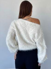 Firerie Áo len cashmere dáng rộng cổ trễ màu mơ, tay dài, mùa thu, dành cho giáo viên, sân bay, đa năng, phong cách quý tộc cổ điển dành cho phụ nữ, mùa thu dành cho phụ nữ, công sở dành cho phụ nữ, kín đáo, ấm áp mùa thu - Màu be - Xem 5