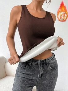 Xyvia Chaleco de unicolor casual con forro térmico, otoño/invierno