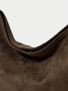 SHECARRY Women's Solid Color Studded Fashionable Shoulder Bag Espresso Brown - Coffee Brown - View 5