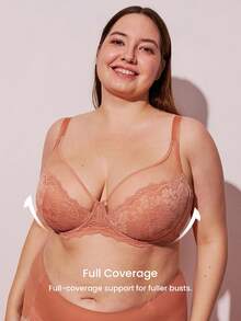 LUVLETTE 大码胸罩和无钢圈文胸 - 棕色 - 查看 4