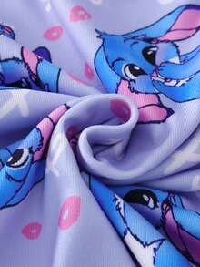 Genkimix Kids Girls Cute Cloud & Print Pink Crew Neck Long Sleeve Top And Leggings 2 Pieces Knit Stretchy Soft Fitted Loungewear Set - Multicolor - View 8