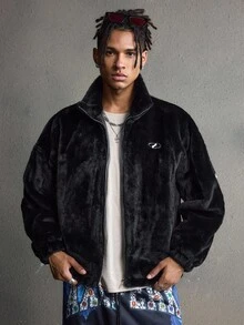 AXEPEAK Giacca casual da uomo con ricamo a lettera, autunno/inverno