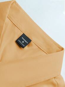 Manfinity Homme Men's Casual Solid Color Short Sleeve Shirt And Pants Set Men 2 Pieces Outfit Beige Men Outfit Apricot Men Outfit