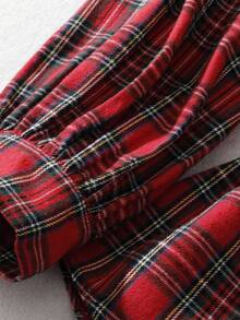 SHEIN LUNE 女士金属装饰长灯笼袖衬衫，优雅时尚，圣诞快乐 - 彩色 - 查看 3