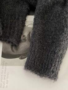 SHEIN 女士圆领前开条纹长袖宽松针织毛衣 TL-68 - 彩色 - 查看 3