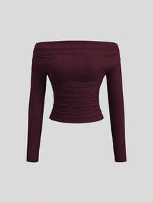 Sweetra Bộ 3 áo crop top dài tay trễ vai phối đồ cho nữ, thoải mái, thân thiện với da, dáng ôm - Nhiều màu - Xem 4