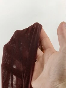 Amplova Mesh Deep Draped Neck Halter Backless PU Patchwork Bodysuit