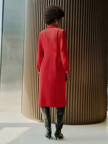 Lumivelle Women's Solid Color Long Sleeve Belted Dress, Fashion For Autumn