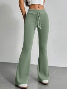 EURMUSE Drawstring Waist Flare Leg Sweatpants