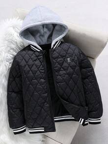 Mirajuku 男童钻石纹长袖棉衣，秋冬