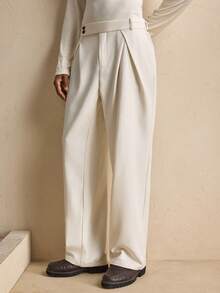 AKNOTIC Men's Casual Solid Color Wide Leg Pants