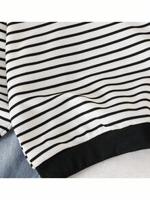 Pixure   2pcs Young Boy Striped Knit Casual Sweatshirt And Denim Pants Set,Casual Striped Hoodie And Blue Denim Pants Set,Autumn And Winter Clothes,Hoodies,Long Sleeve Top,Winter Clothes - Multicolor - View 6