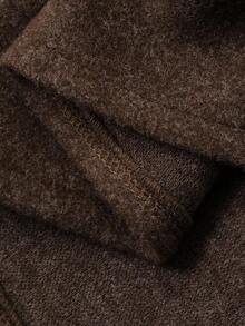 DAZY Elegante conjunto de 2 piezas: chaqueta holgada de negocios casuales en color marrón y falda de línea A, adecuado para la oficina y el transporte en otoño/invierno - Café integral - Ver 7