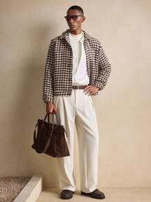 AKNOTIC Men's Casual Solid Color Wide Leg Pants