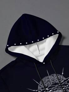 PAVTROS Men's Drawstring Fashionable Creative Shiny Casual Hoodie, For Fall - Multicolor - View 3